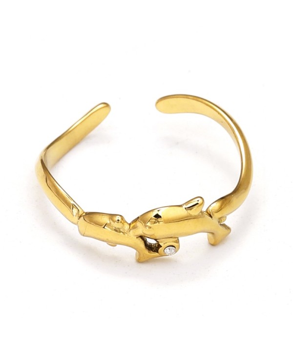 Anillo de delfines entrelazados