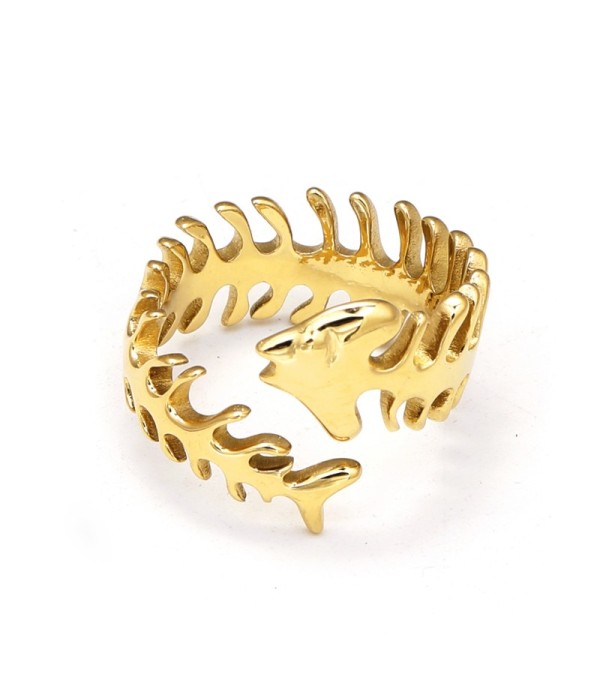Anillo con diseño de espina de pez