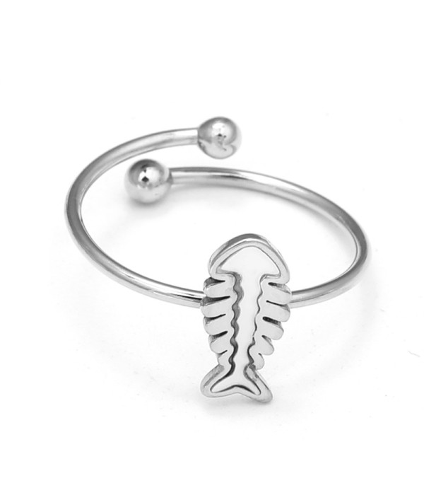 Anillo de espina de pescado con nácar