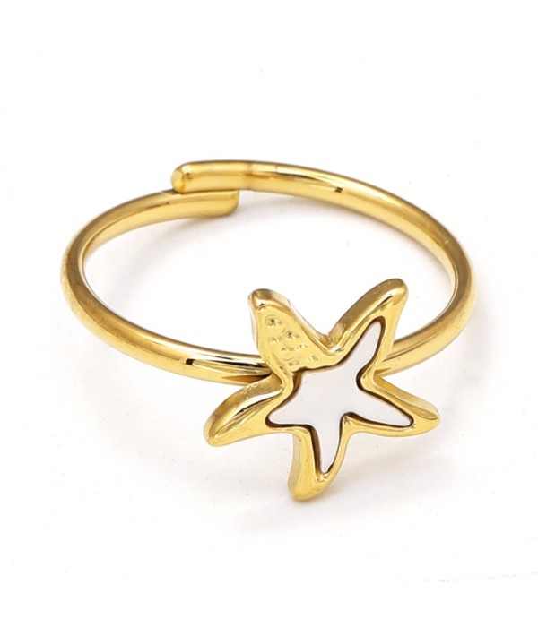 Anillo de estrella de mar con nácar