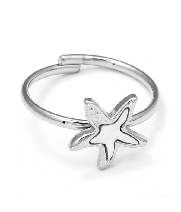 Anillo de estrella de mar con nácar