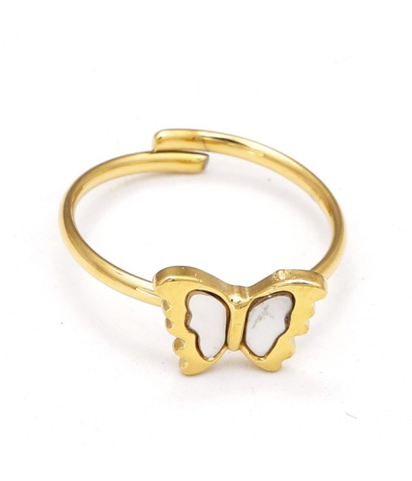 Anillo de mariposa con nácar