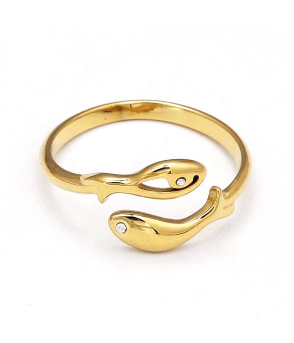 Anillo con diseño de pez y circonitas