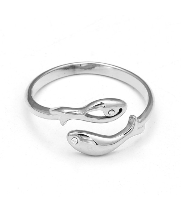 Anillo con diseño de pez y circonitas