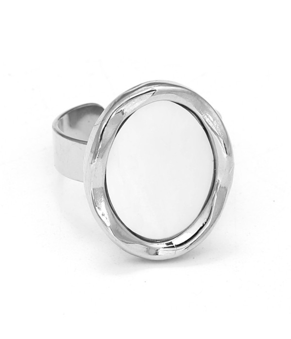 Anillo plateado de nácar