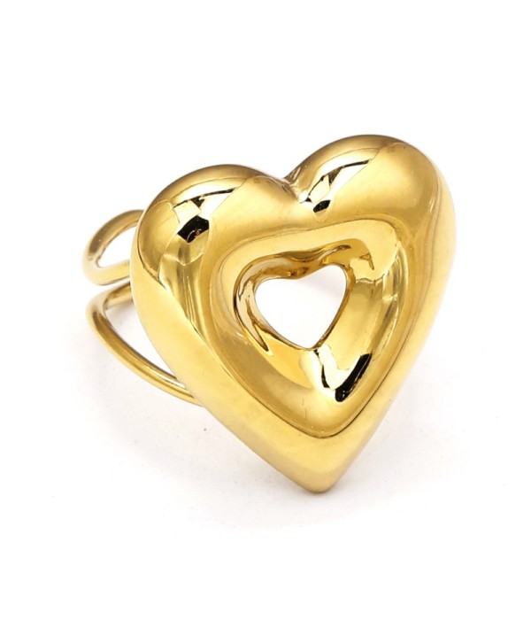 Anillo de corazón voluminoso