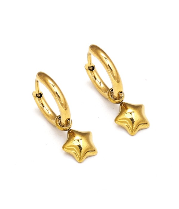 Pendientes de aro dorados con colgantes de...