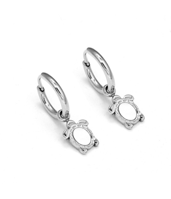 Pendientes de aro plateados con colgantes de...