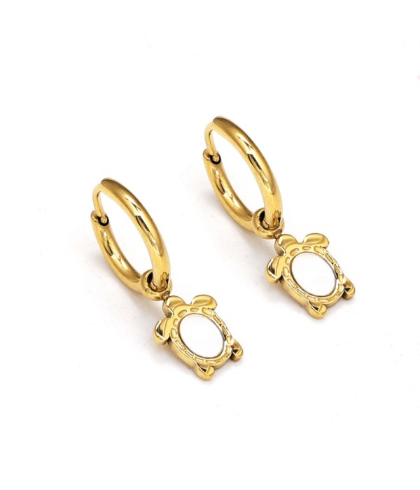 Pendientes de aro dorados con colgantes de...