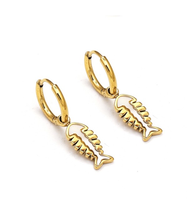 Pendientes de aro dorados con colgantes de espina de...