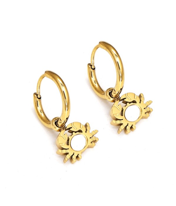 Pendientes de aro dorados con colgantes de...