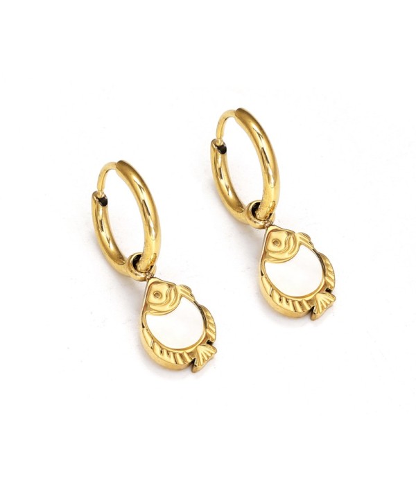 Pendientes de aro dorados con colgantes de...