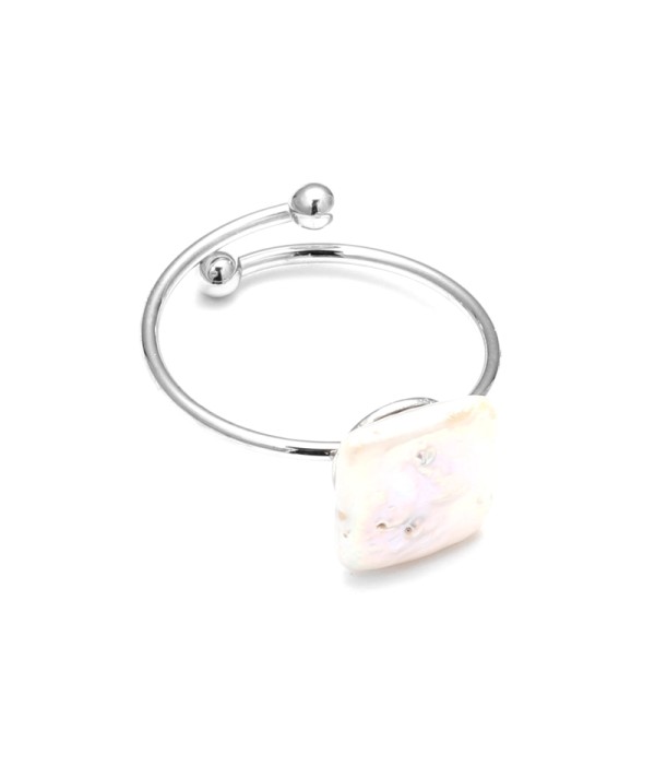 Anillo abierto con perla natural 2