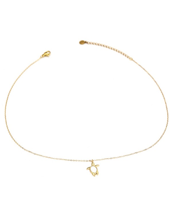 Collar dorado de tortuga con nácar