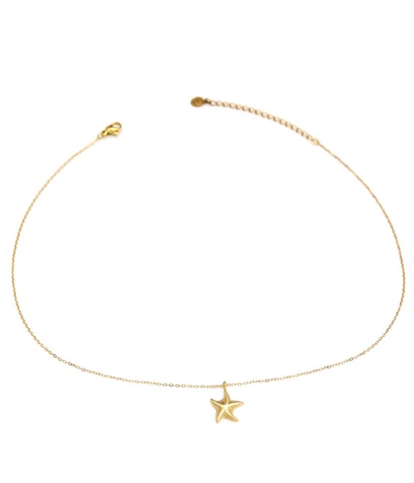 Collar dorado con colgante de estrella de mar