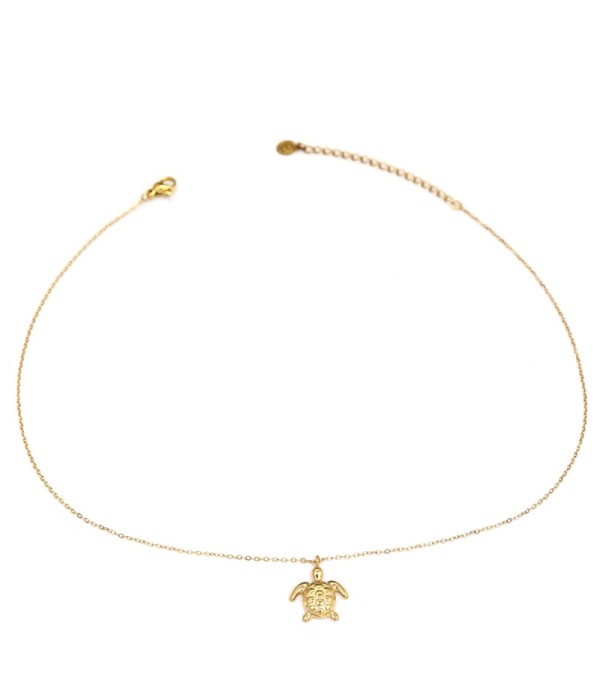 Collar dorado con colgante de tortuga