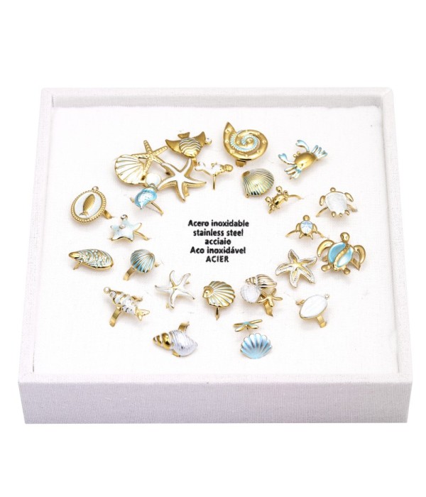 Bandeja de anillos con temática marina