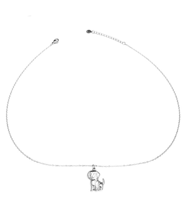 Collar plateado con colgante de perro