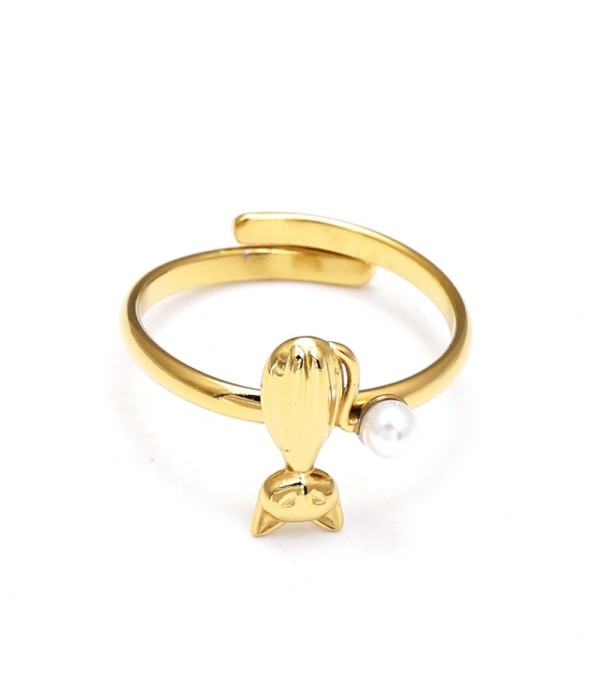 Anillo de gato y perla
