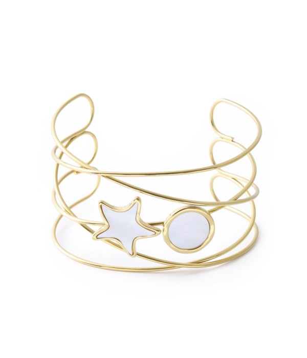 Brazalete de estrella y círculo con nácar