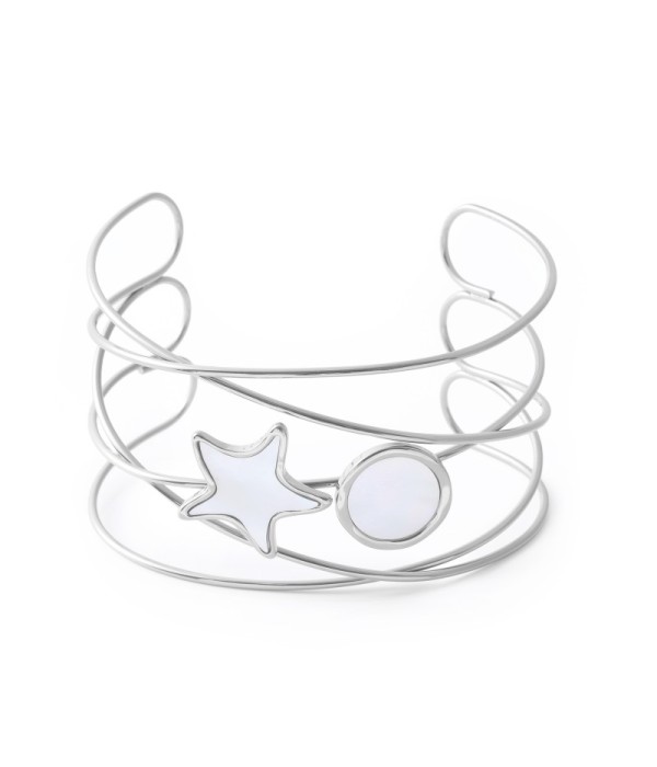 Brazalete de estrella y círculo con nácar