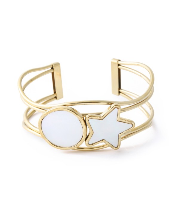 Brazalete de estrella y círculo con nácar
