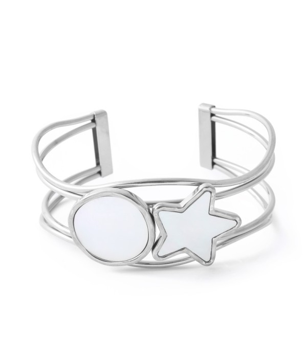 Brazalete de estrella y círculo con nácar
