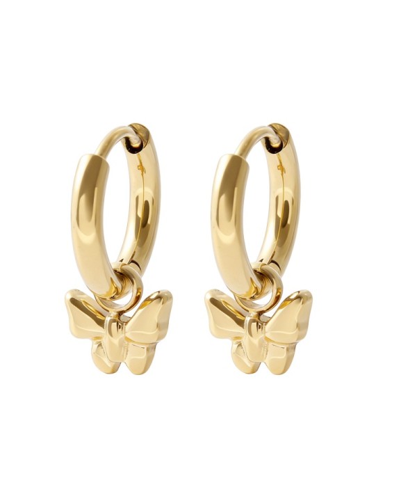 Pendientes de aro dorados con colgantes de...