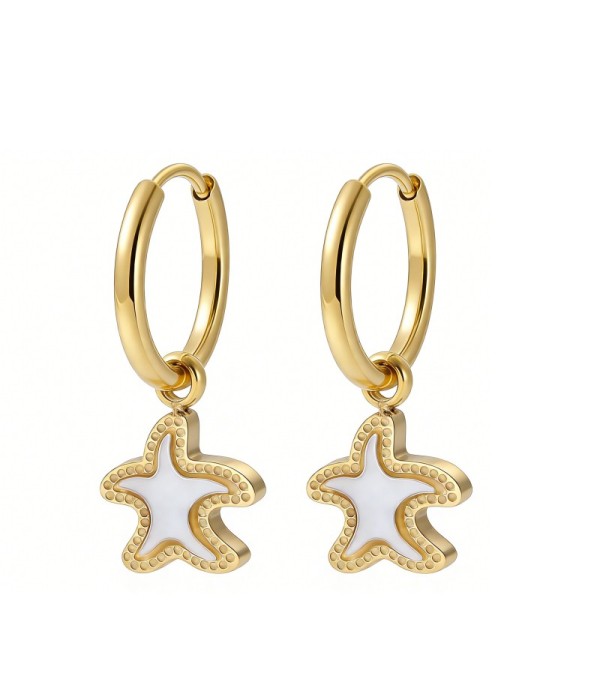 Pendientes de aro dorados con colgantes de...