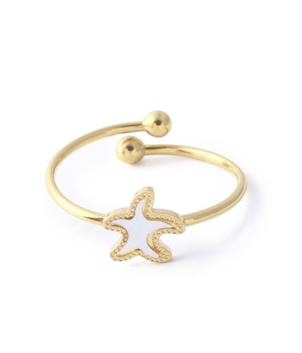 Anillo con estrella de mar de nácar