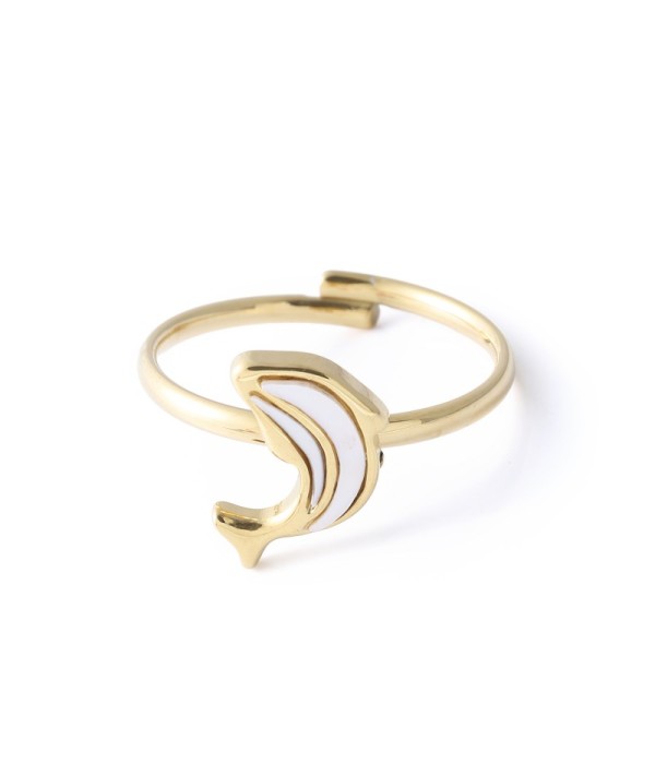 Anillo de delfín con nácar