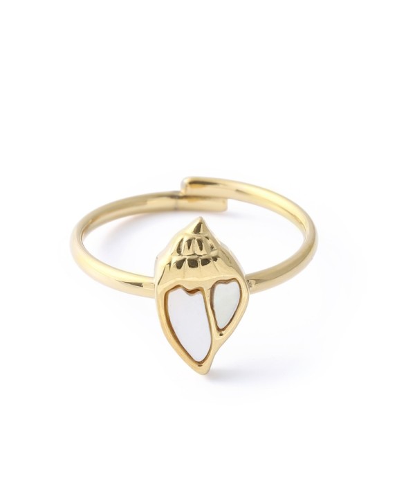 Anillo de caracola con nácar