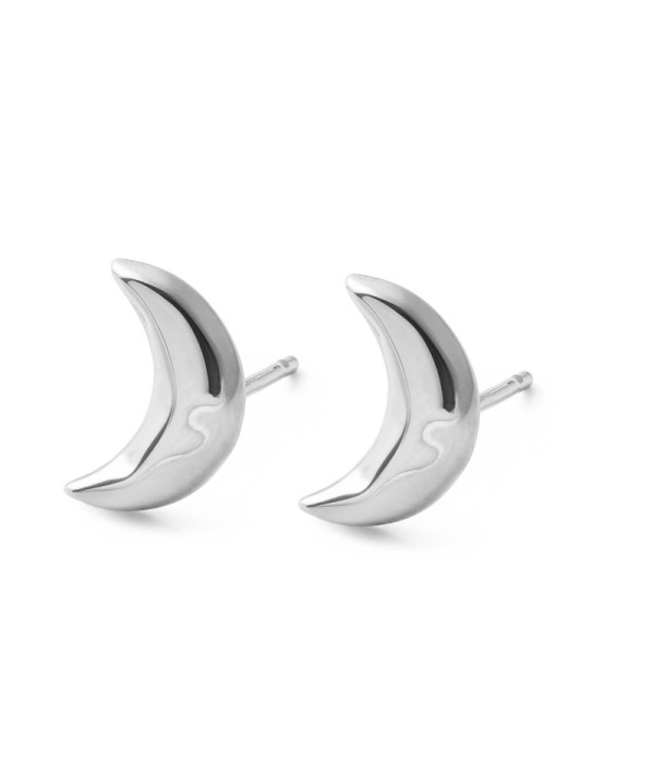Pendientes plateados de luna