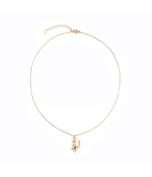 Collar dorado con colgante de gato