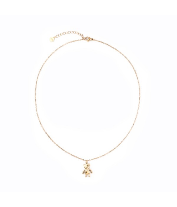 Collar dorado con colgante de oso