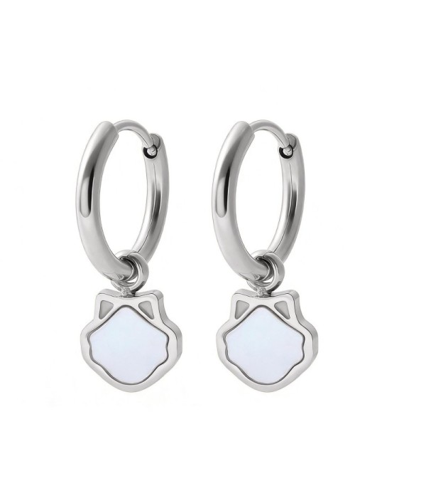 Pendientes de aro plateados con colgantes de...