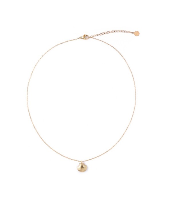 Collar dorado con colgante de concha