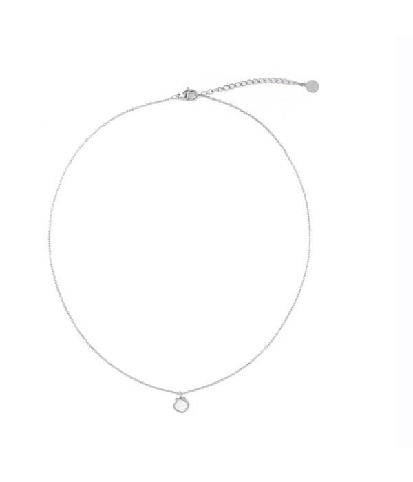 Collar plateado de gato con nácar