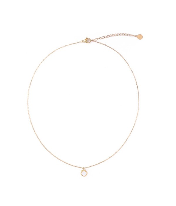 Collar dorado de gato con nácar