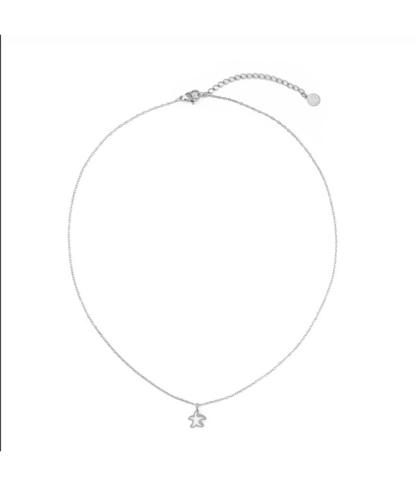 Collar plateado de estrella de mar con nácar