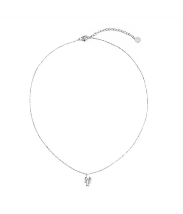 Collar plateado de langosta con nácar