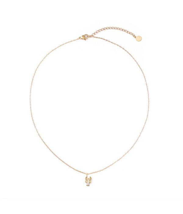 Collar dorado de langosta con nácar