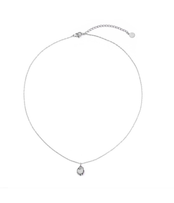 Collar plateado de pescado con nácar