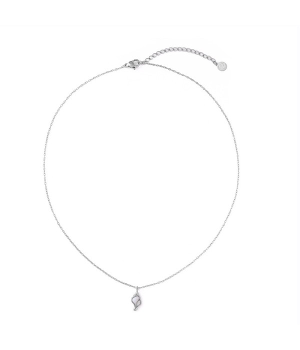 Collar plateado de caracola con nácar