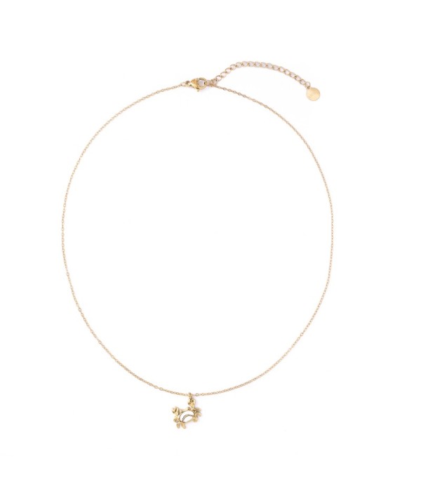 Collar dorado de cangrejo con nácar