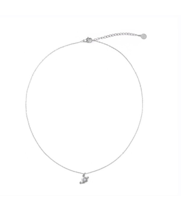 Collar plateado de langosta con nácar