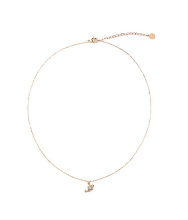 Collar dorado de langosta con nácar