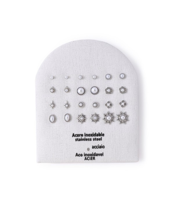 Conjunto de pendientes de formas variadas con perla