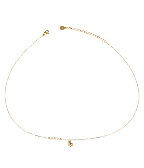 Collar dorado con estrella y perla