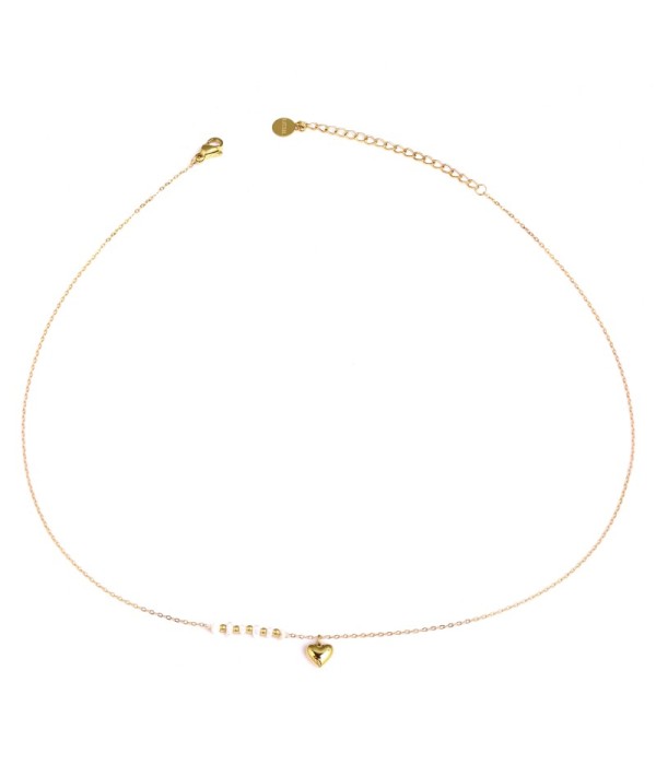 Collar dorado con luna y perla